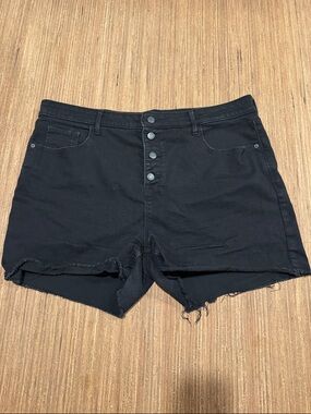 Old Navy Black High-Rise Button-Front Women’s Denim Shorts